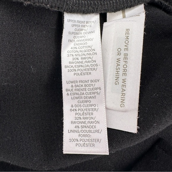 Ann Taylor Loft Petite Sleeveless Black Shift Dress Textured Bodice Solid Skirt - Picture 8 of 9